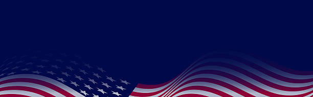USA flag background, United States banner, blue US border United States of America flag banner, USA flag background, American blue background with vector waving flag, 4th of July, Labor Day, Veteran's Day or Memorial Day banner july 4th background stock illustrations
