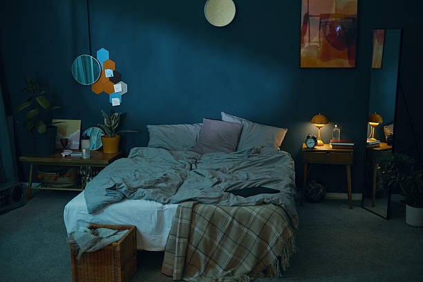 istock Cozy Bedroom with Modern Decor and Soft Lighting 2211389316