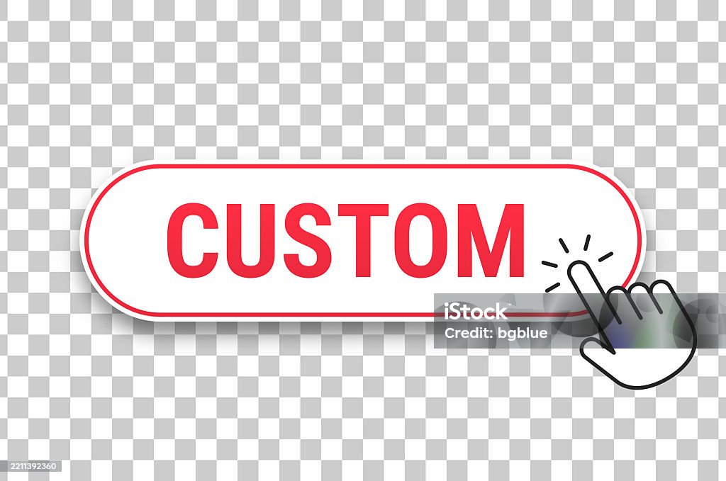 Custom Click Name Custom 3d Click Web Button With Hand Cursor On Blank Background Stock ...