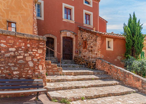 Roussillon, Vaucluse, Provence-Alpes-Cote d'Azur, France, June 13, 2025: Downtown District in Summer