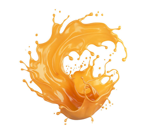 istock Caramel sauce, Liquid syrup splash, sugar candy caramel or melted toffee, 3d illustration. 2211405658