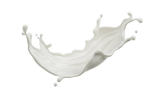 istock Milk splash isolated on white background, yogurt or milk cream 3d illustration. 2211405828