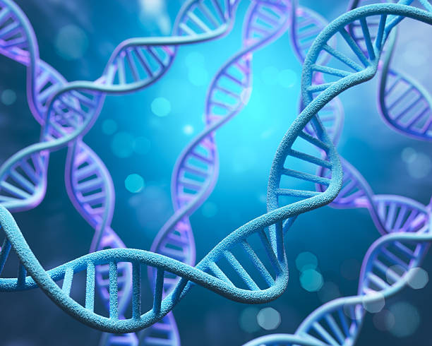 istock 3d rendering of Human cell or Embryonic stem cell microscope with DNA background. 2211405927
