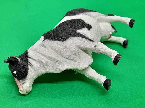 istock Cow figure close up with green background. 2211409550