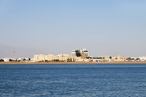 Muscat, Oman - april 01, 2025: View from Oman gulf on Muscat. Sultanate of Oman
