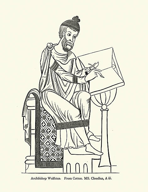 Medieval history, Archbishop Wulfstan writing at a lecturn