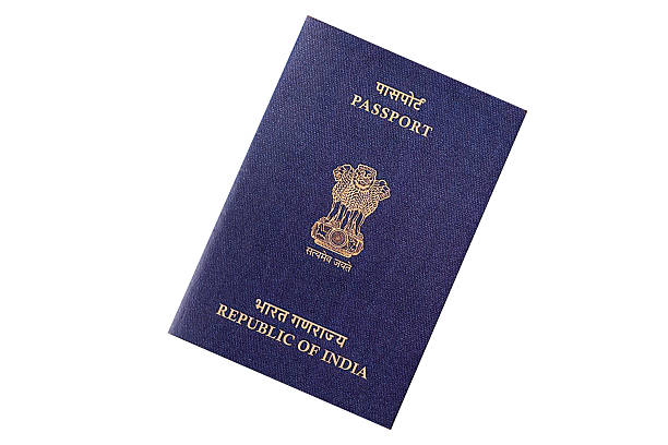 istock Indian passport for travelling, flying and doing business. India document 2211417584