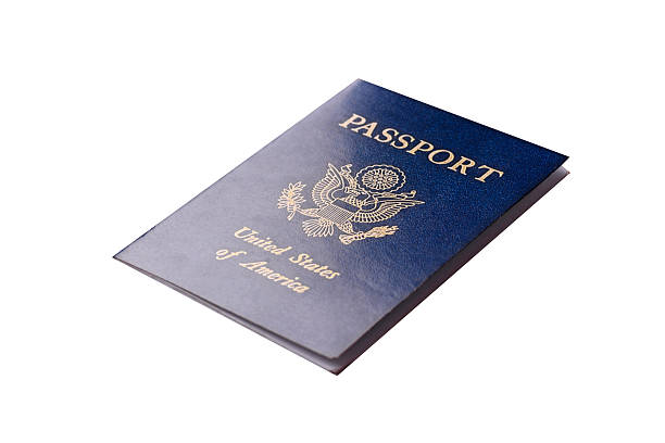 istock US passport for travelling, flying and doing business. USA document 2211417818