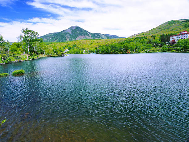 istock Tateshinayama Volcano and Lake Shirakaba Spring Scenery 2211417970