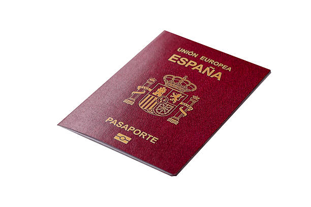 istock Spain passport for travelling, flying and doing business. Spanish document 2211418444