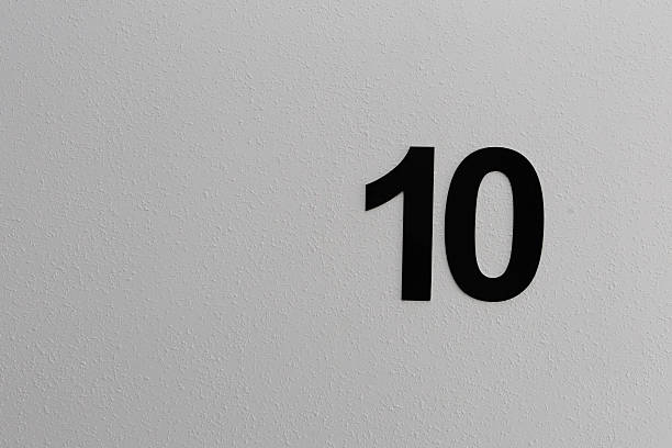 istock The number 10 is clearly written in black on a white surface 2211418766
