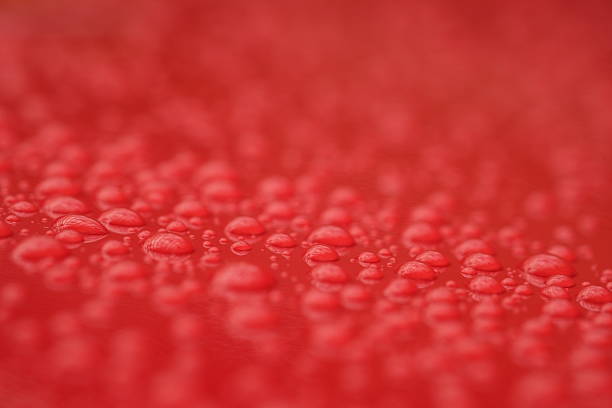 a red water drops background.