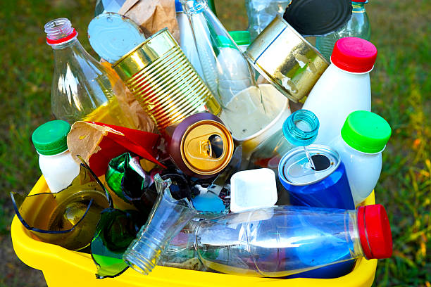 istock Trash bin bucket for Garbage. Plastic bottles in trash can. 2211432748