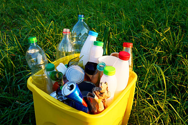 istock Trash bin bucket for Garbage. Plastic bottles in trash can. 2211438182