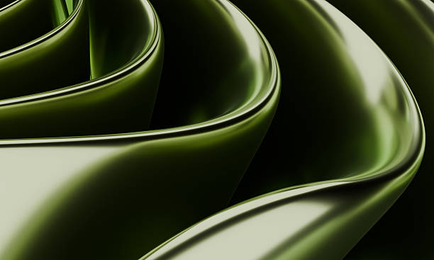 istock Glossy Organic Swirls in Deep Green Tones Background 2211441823