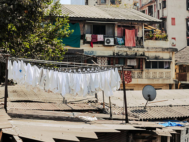 Goa, India - February 20, 2025: Dhobi Ghat, an open air laundry in Mumbai, India