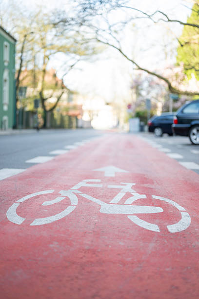 istock marking sign on asphalt on the road on a bicycle path 2211447558