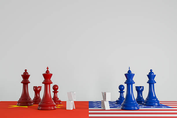 istock US vs China Trade Conflict Concept with Chess Pieces on Flags. 3D Illustration 2211450480