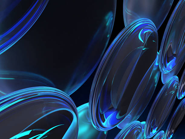 istock 3D illustration of aligned crystal lens abstract 2211451991