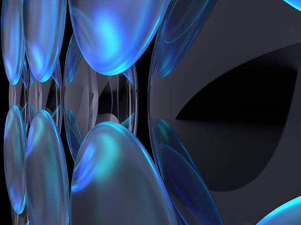 istock 3D illustration of aligned crystal lens abstract 2211452022