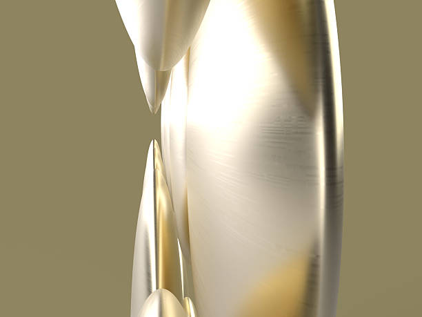 Abstract 3D illustration of aligned metal plates