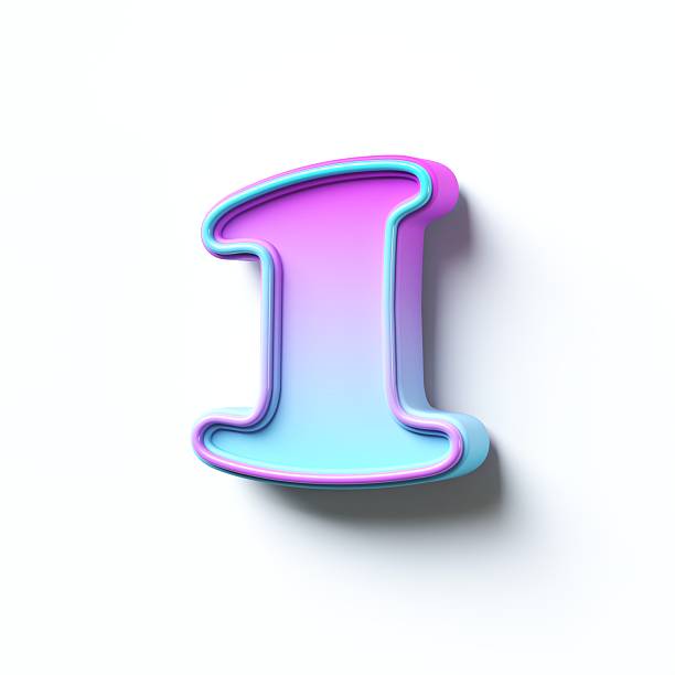 istock Pink blue gradient cartoon font Number 1 ONE 3D 2211454285