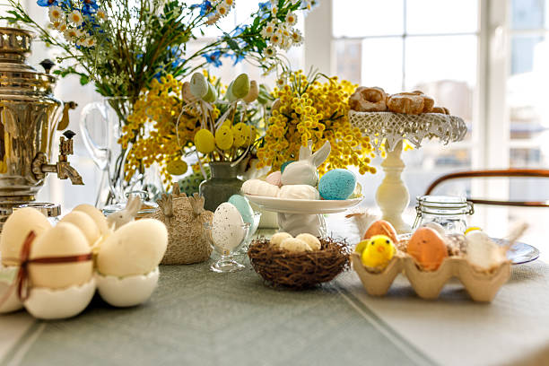 istock Easter composition with eggs, concept of holidays 2211455695