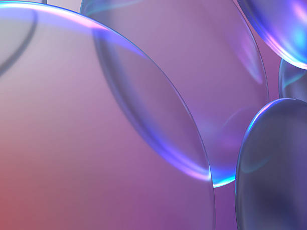 istock 3D illustration of aligned crystal lens abstract 2211456336
