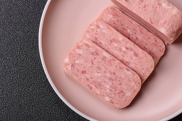 istock Canned ham, meat, pork, with spices and salt 2211469642