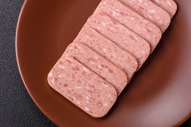 istock Canned ham, meat, pork, with spices and salt 2211469720