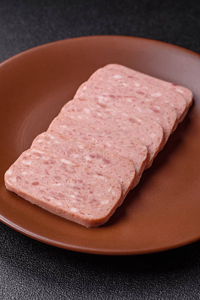 istock Canned ham, meat, pork, with spices and salt 2211469722