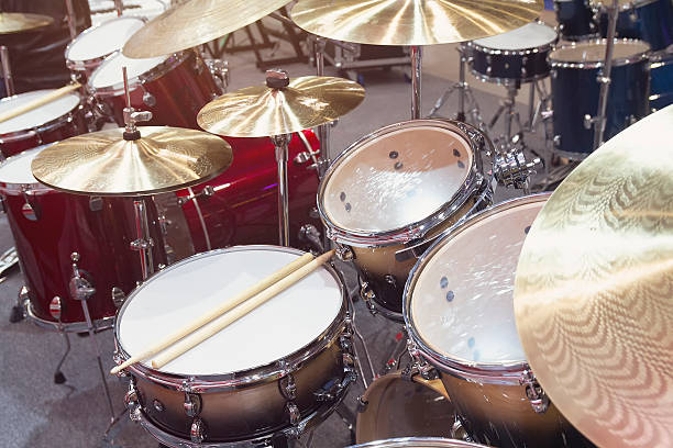 istock Drumsticks lying on the professional drum set. 2211471260