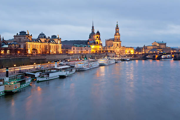 istock Panoramic view of Dresden at night, Saxony, Germany 2211473372