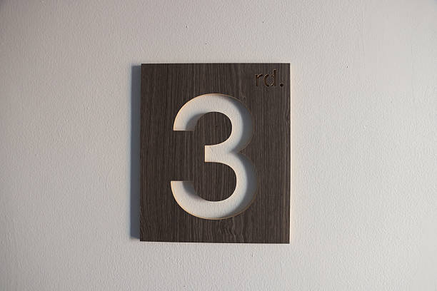 istock Sign indicating the hotel  floor with number 3 , Elevator Cab Floor Indicator 2211473427