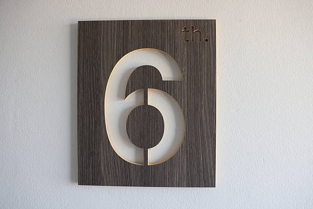 Sign indicating the hotel  floor with number 6 ,Elevator Cab Floor Indicator