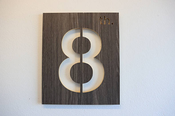 istock Sign indicating the hotel  floor with number 8 ,Elevator Cab Floor Indicator 2211473440