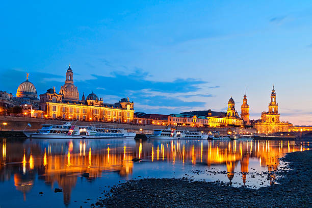 istock Panoramic view of Dresden at night, Saxony, Germany 2211473764