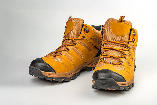 istock Image shows a pair of sturdy hiking shoes for outdoor activities, emphasizing functionality and design 2211491118