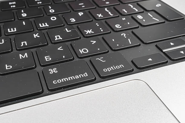 istock Overhead view of a sleek, modern laptop keyboard with English labeled keys Includes alphabets, numbers, punctuation marks, function keys, and special keys typical of a standard computer keyboard 2211491400