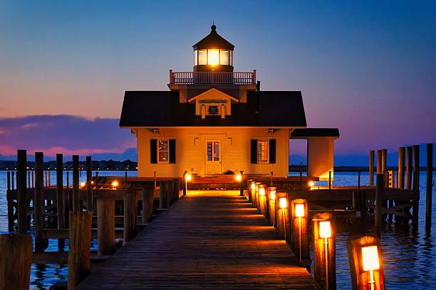 pier on Ocracoke island bay scenes from east coast outer banks 