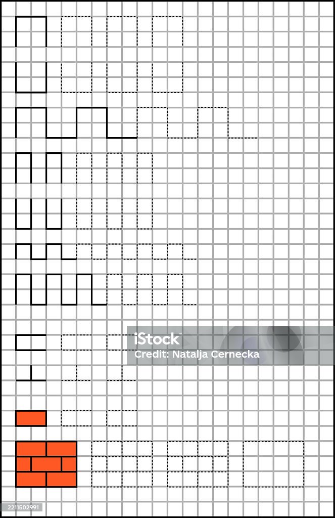 Paper Square Activity Educational Page With Exercises For Children On A Square Paper ...