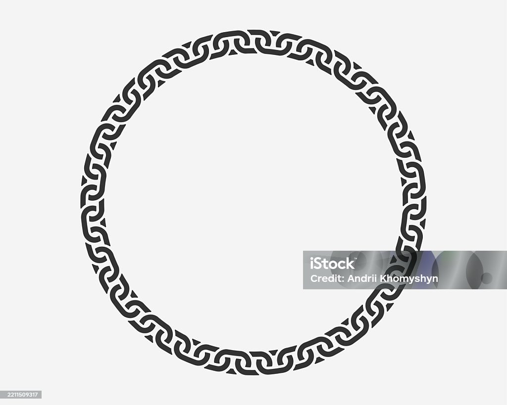 Chain Abstract Design Abstract Circular Chain Border Design Element Symbolizes Connection ...