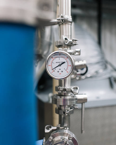 istock pressure gauge on a beer brewing machine in a brewery 2211520258