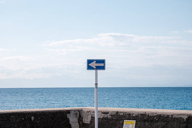 istock Blue sea and sign 2211523085