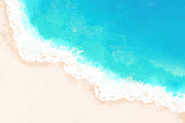 istock Watercolor-style illustration of sea, shore, and waves 2211525834