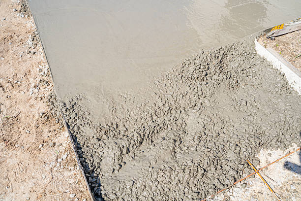 istock The process of pouring concrete on a path on a sunny day, close-up 2211528201