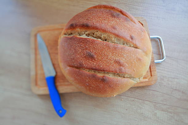 Yeast-free aromatic homemade bread with a crispy crust