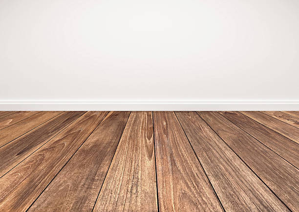 istock Wood floor and white wall, empty room for background 2211532113