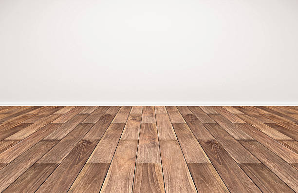 istock Wood floor and white wall, empty room for background 2211532116