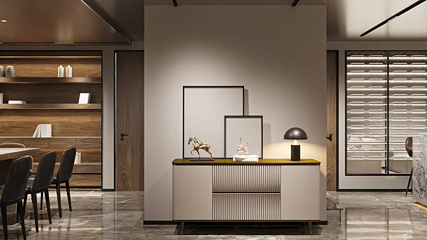 istock Modern Dining Room with Vici Sideboard and Art Display 2211535483